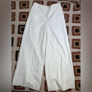 EXPRESS Ultra Wide Leg High Rise Woven Cream Trousers 12R